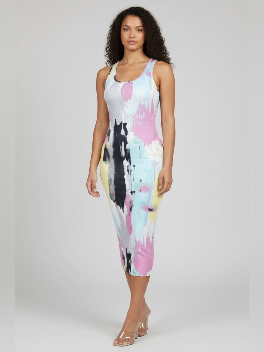 Multicolor Abstract Midi Dress - Picture 2 of 7